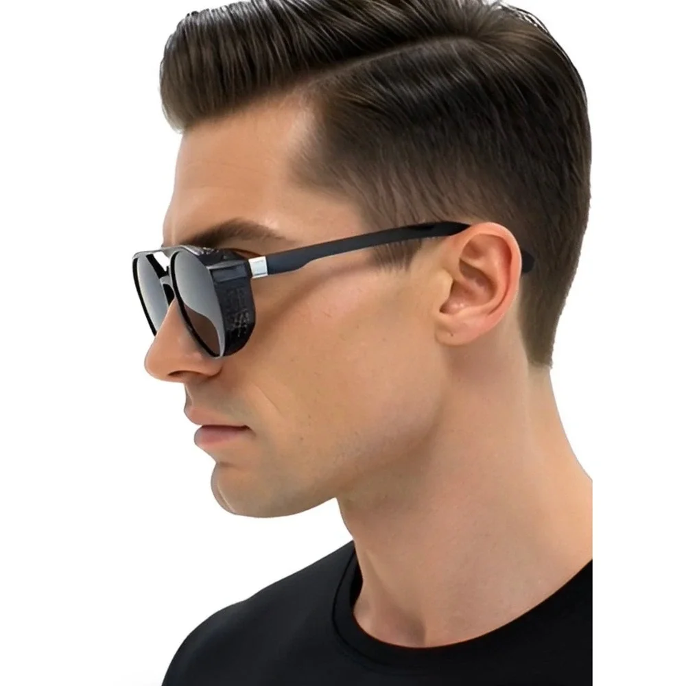 Retro Round Sunglasses Men Women Vintage Gothic Glasses Street Wear Lentes Gafas